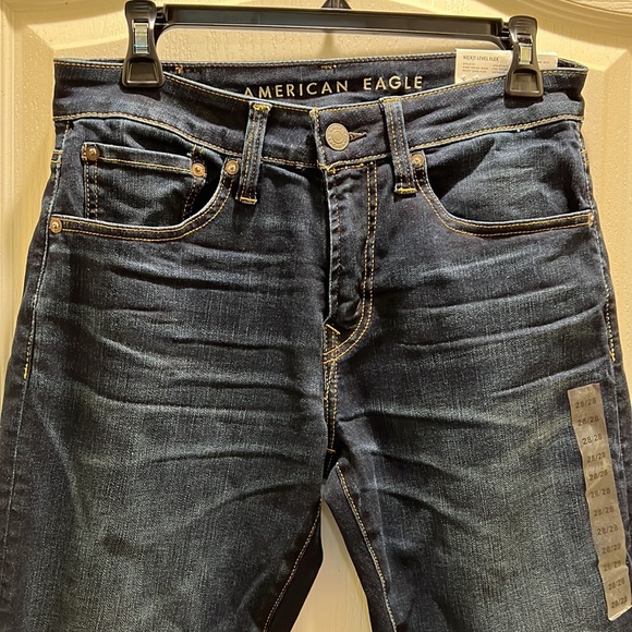 NWT America Eagle Next Level AirFlex Athletic Dark Indigo Wash Jeans. - Picture 8 of 14